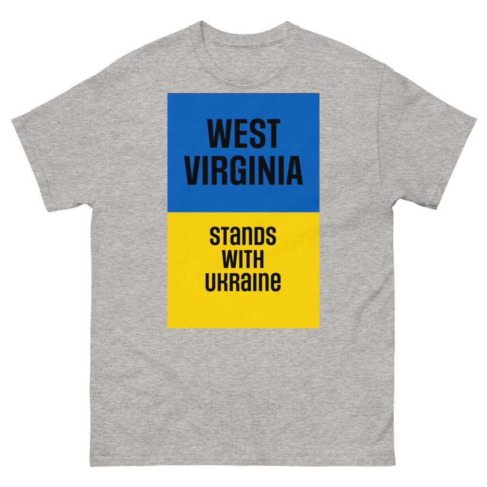 West Virginia Stands with Ukraine.  Men's heavyweight tee