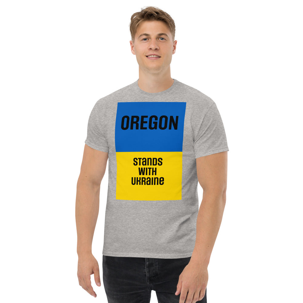 Oregon Stands with Ukraine.  Men's heavyweight tee