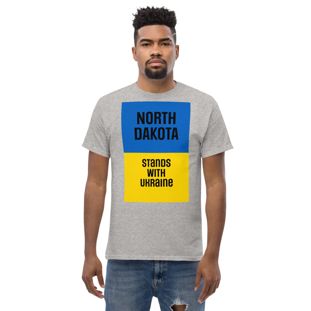 North Dakota Stands with Ukraine.  Men's heavyweight tee