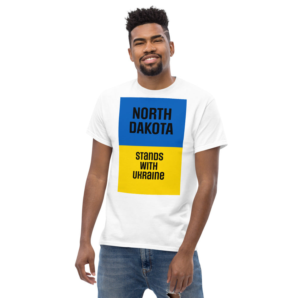 North Dakota Stands with Ukraine.  Men's heavyweight tee