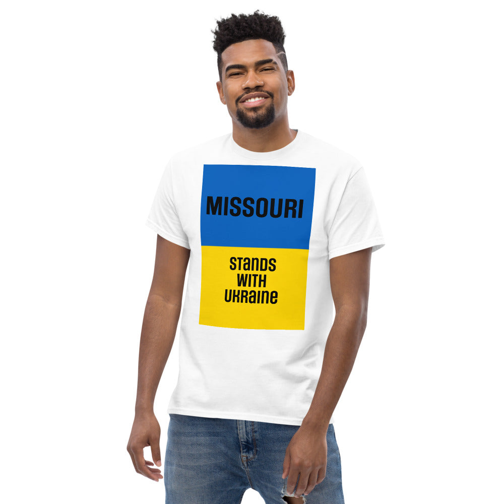 Missouri Stands with Ukraine.  Men's heavyweight tee