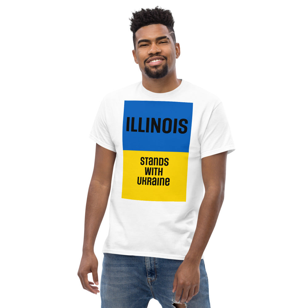 Illinois Stands with Ukraine. Men's heavyweight tee