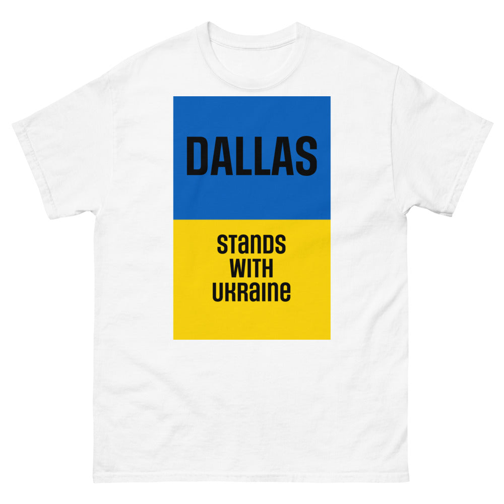 Dallas Stands with Ukraine. Men's heavyweight tee