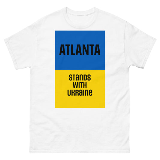Atlanta Stands with Ukraine. Men's heavyweight tee