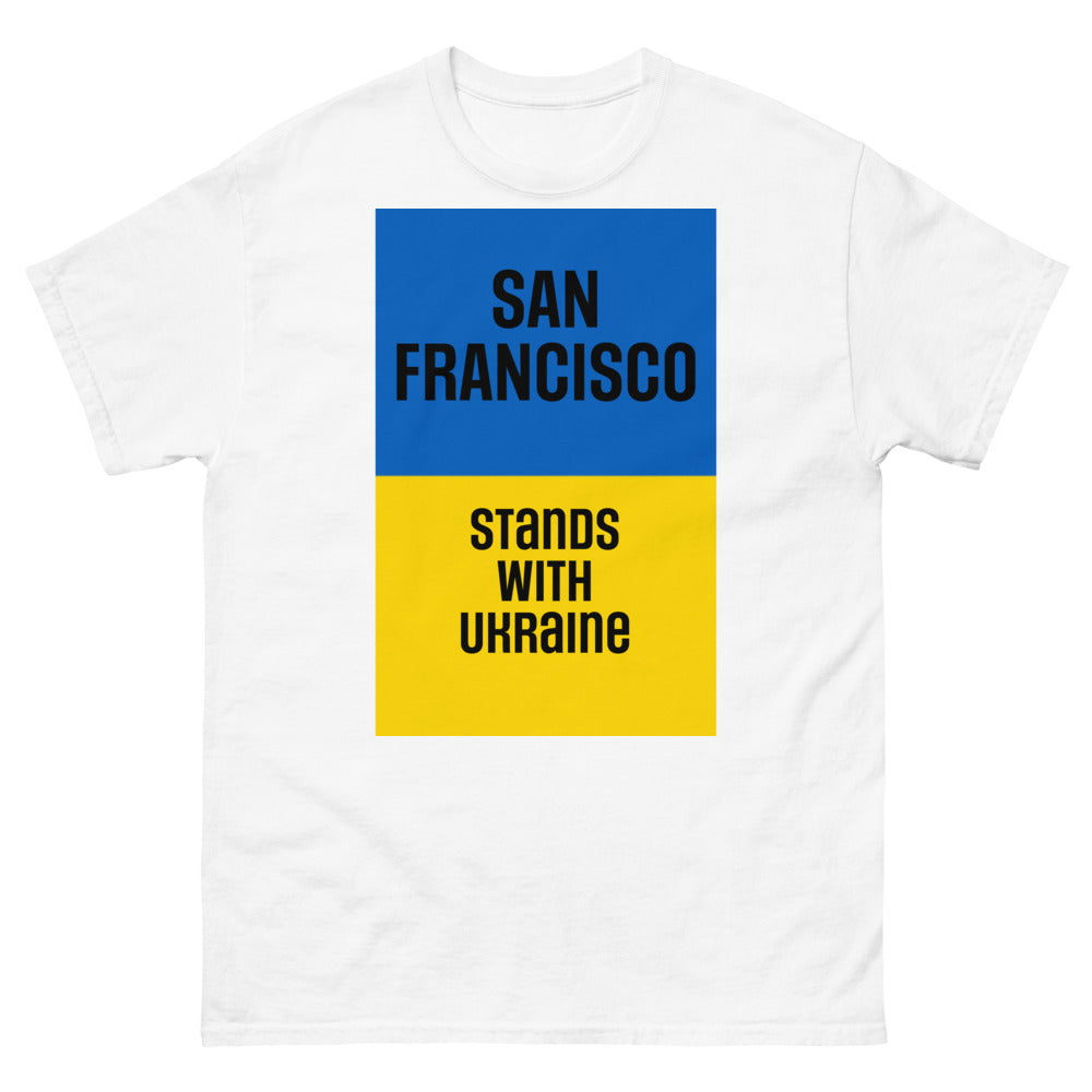 San Francisco Stands with Ukraine. Men's heavyweight tee