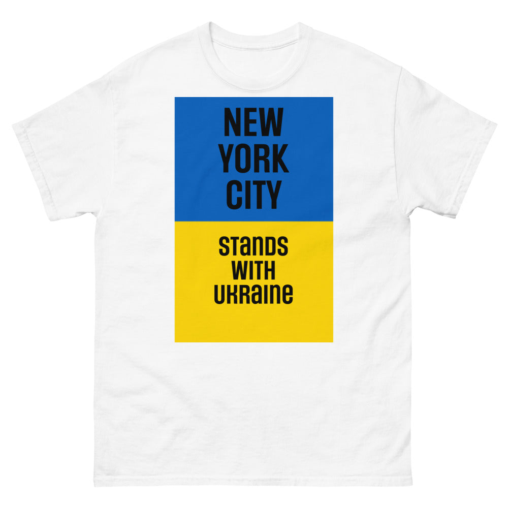 New York City Stands with Ukraine. Men's heavyweight tee