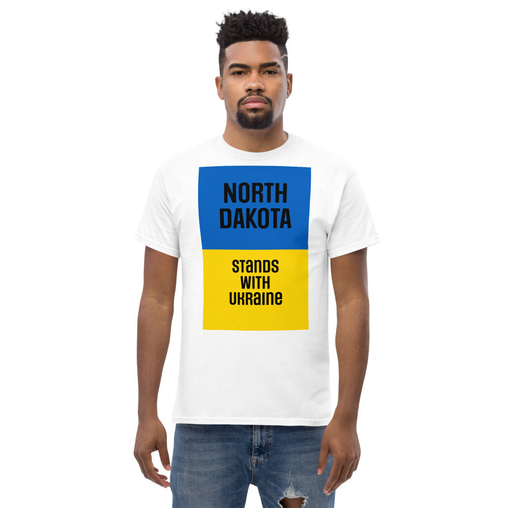 North Dakota Stands with Ukraine.  Men's heavyweight tee