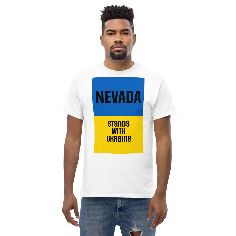 Nevada Stands with Ukraine.  Men's heavyweight tee