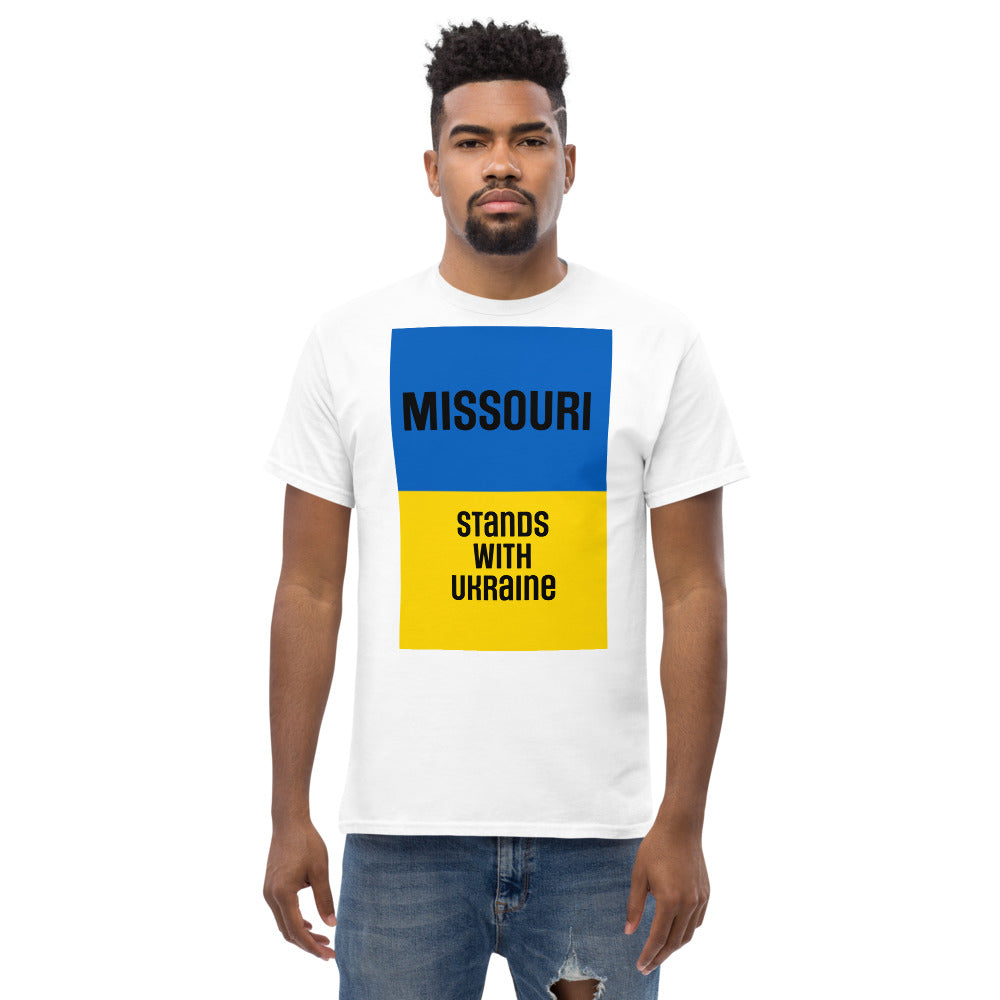 Missouri Stands with Ukraine.  Men's heavyweight tee