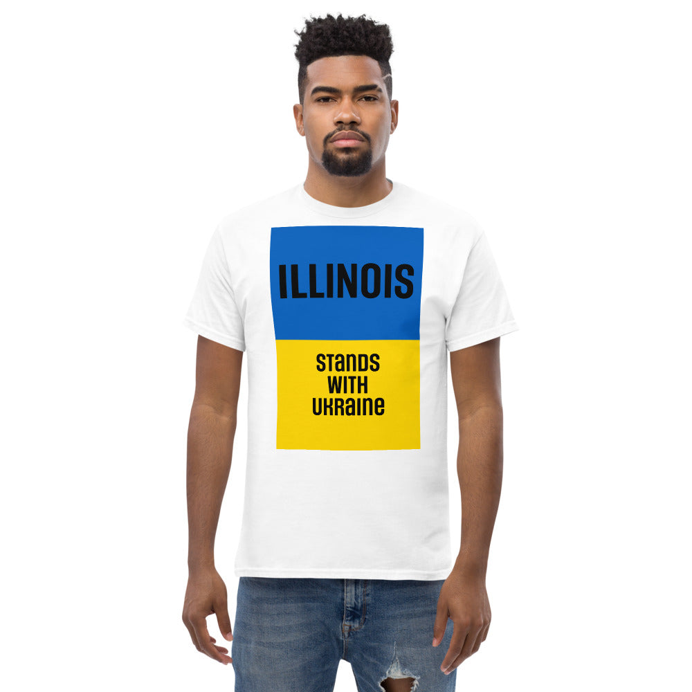 Illinois Stands with Ukraine. Men's heavyweight tee