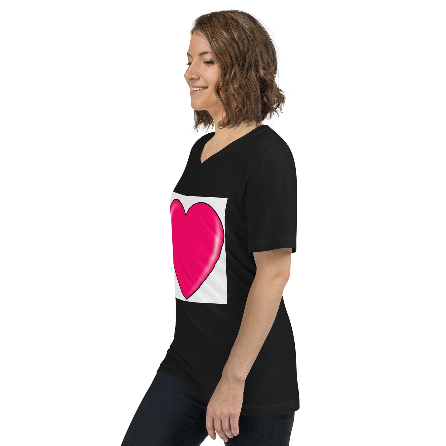 Photo Heart Unisex Short Sleeve V-Neck T-Shirt
