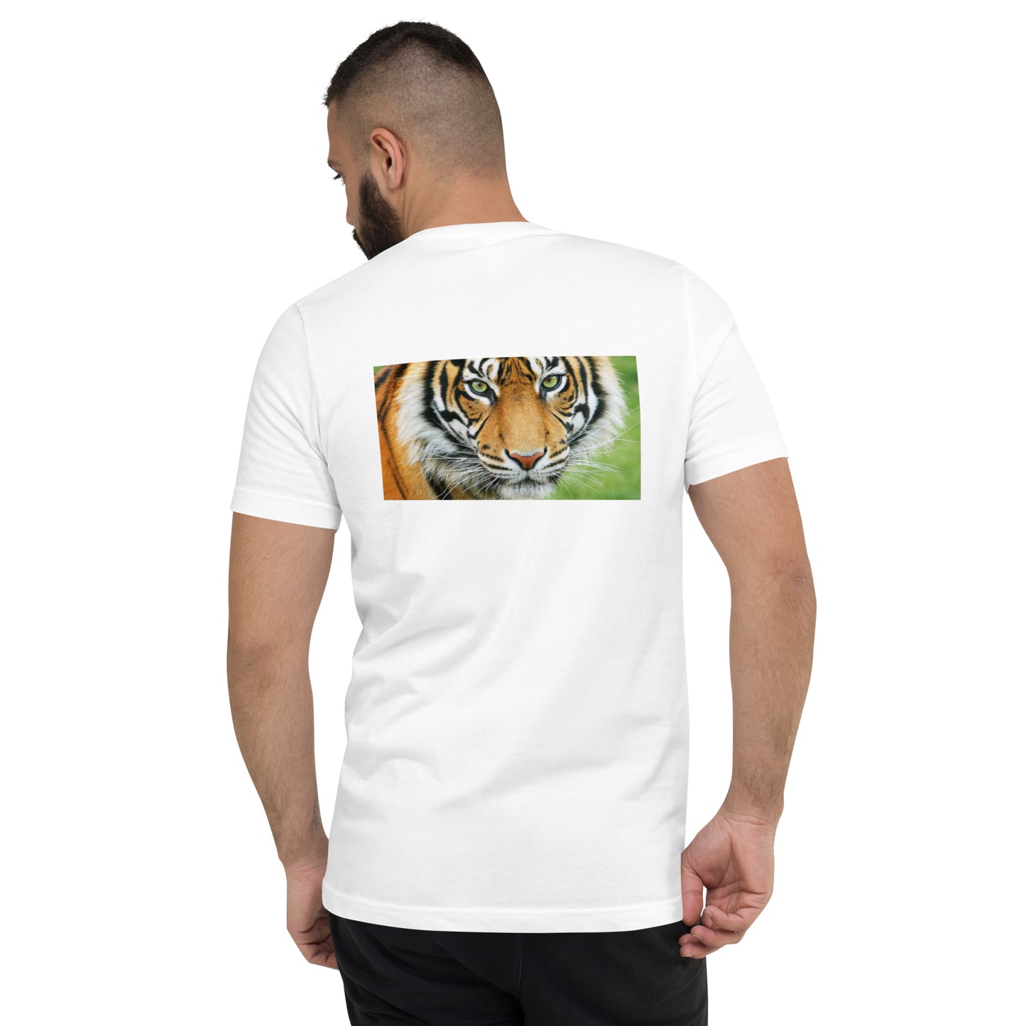 Photo Tiger Unisex Short Sleeve V-Neck T-Shirt
