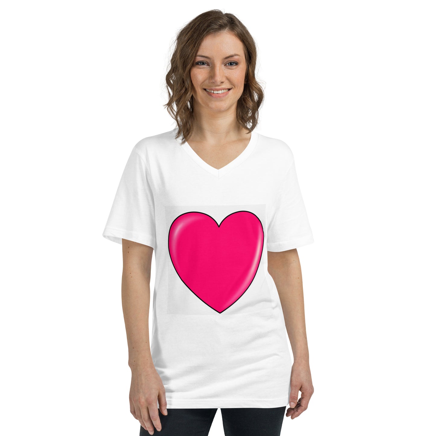 Photo Heart Unisex Short Sleeve V-Neck T-Shirt
