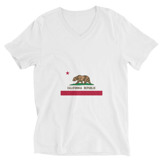 Photo California Republic Unisex Short Sleeve V-Neck T-Shirt