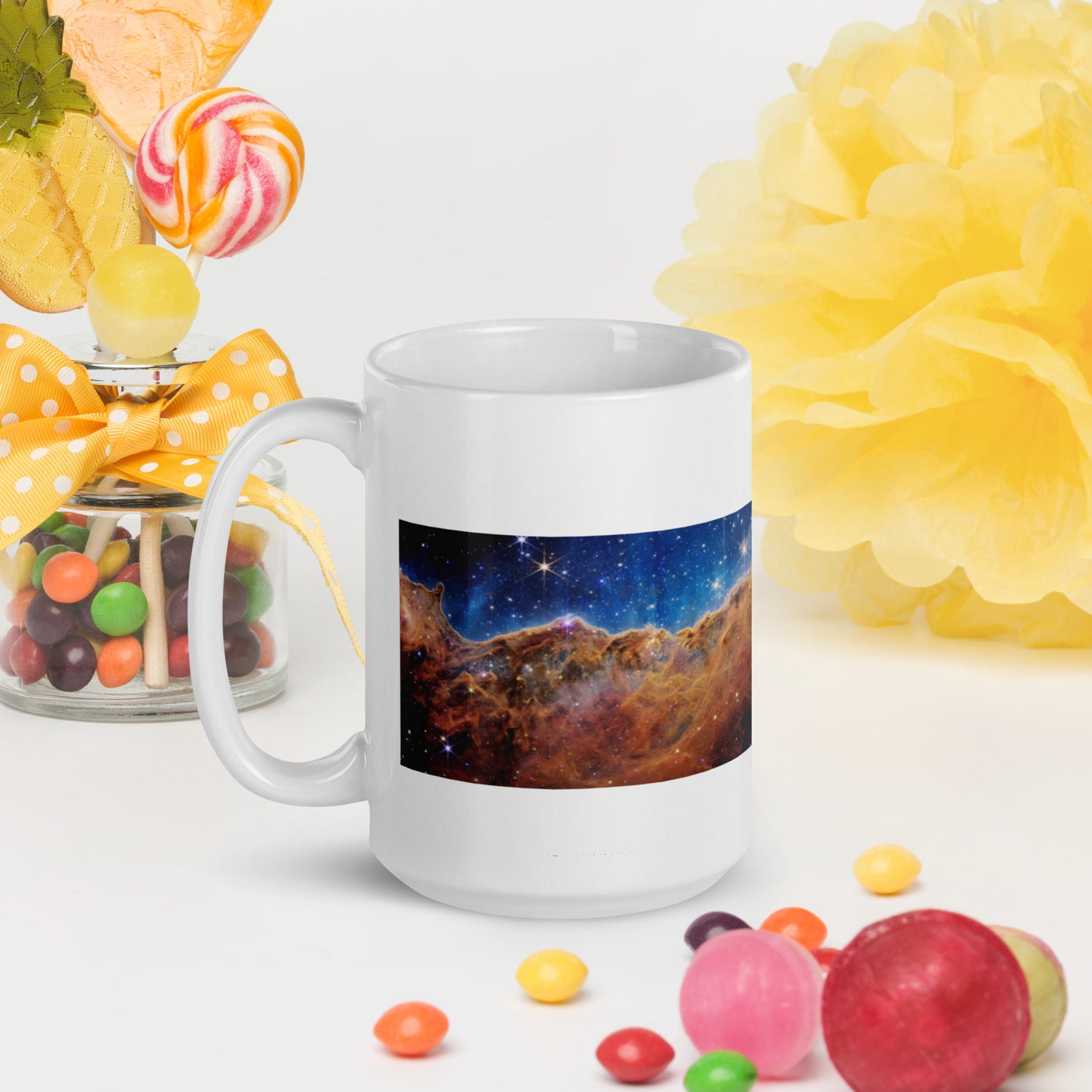 Webb Telescope White glossy mug
