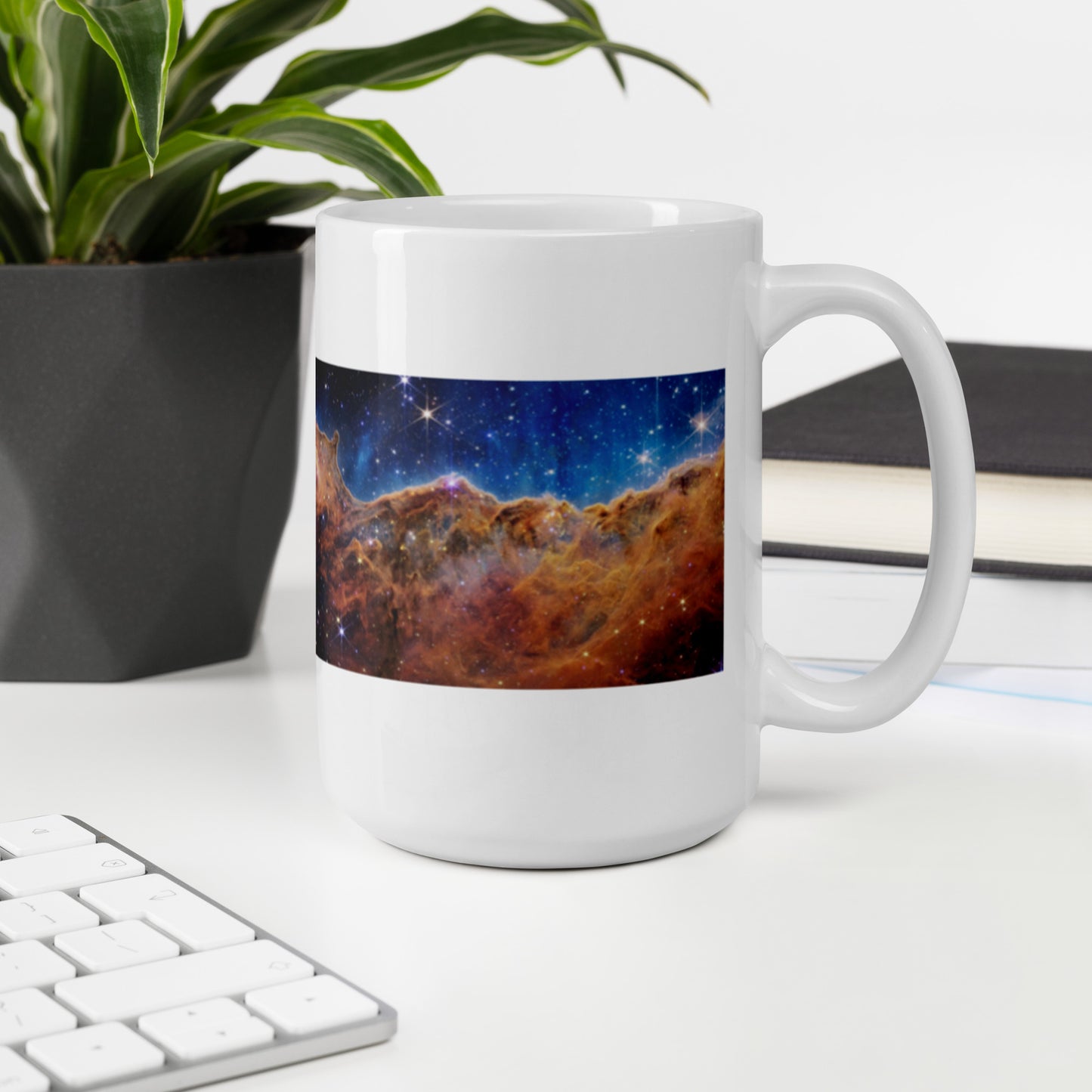 Webb Telescope 1 White glossy mug